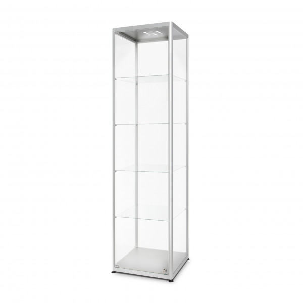 Glasvitrine-50x40x200 cm mit LED-Beleuchtung