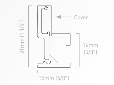 Schienenabdeckung T-Profil 250 cm
