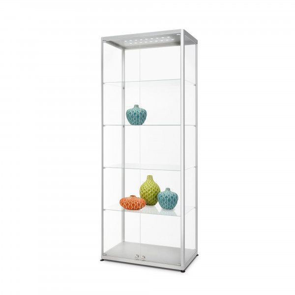 Glasvitrine-80x40x200 cm mit Beleuchtung