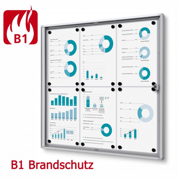 Brandschutz Schaukasten Glastür magnetische Rückwand B1