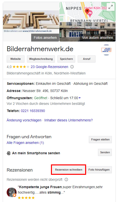 Google Rezension schreiben