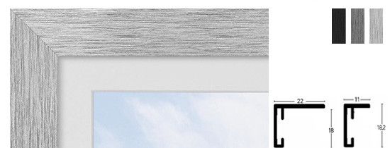 Nielsen Star Alu-Bilderrahmen - 70 x 100 cm - Struktur Silber Matt